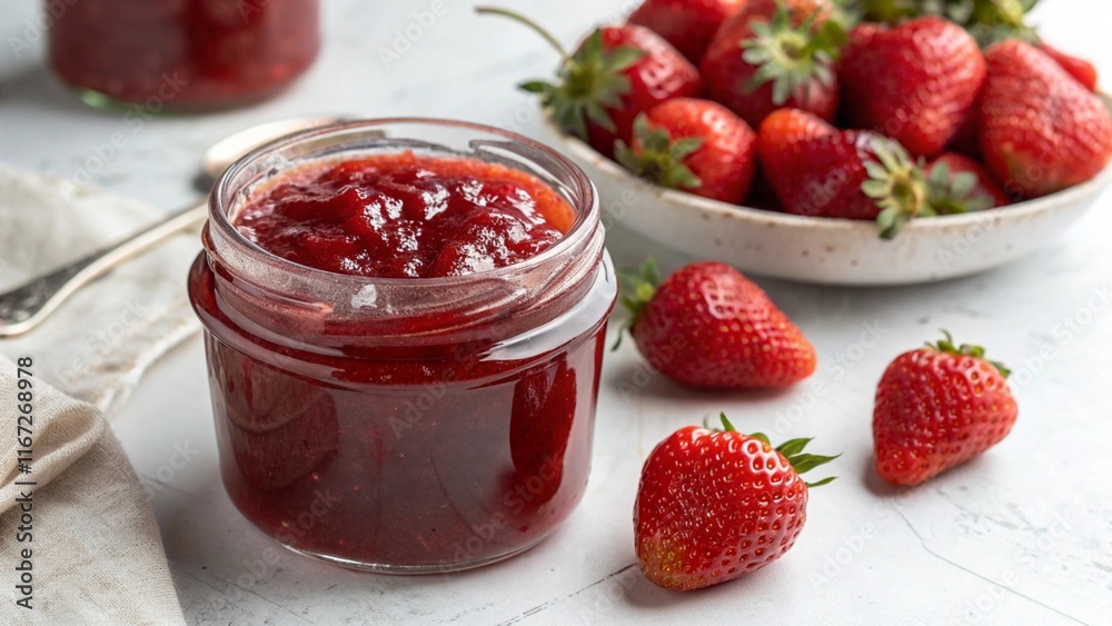 jam, jam in a jar, from strawberries, blackberries, cranberries, cherries, apricots on a white background jam, jam in a jar, from strawberries, blackberries, cranberries, cherries, apricots on a white background
