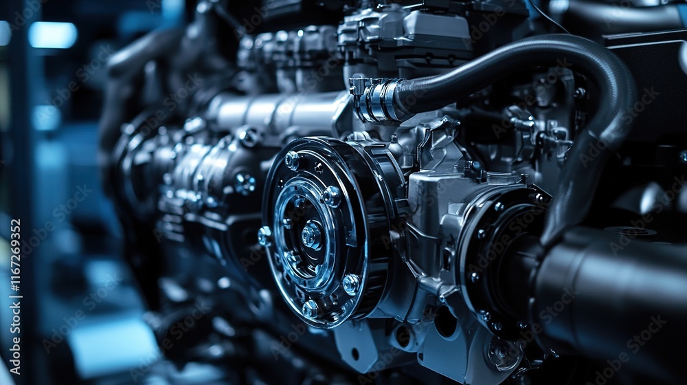 Fototapeta premium A cutting-edge engine showcasing the latest in automotive technology and innovation.