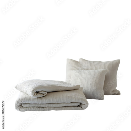 Soft Cream Quilted Bedding Set  Cozy Comforter  Pillows  Home Decor