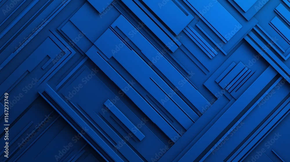 Dramatic Blue Layered Geometric Abstract Background with Dimensional Shapes and Lines Dramatic Blue Layered Geometric Abstract Background with Dimensional Shapes and Lines
