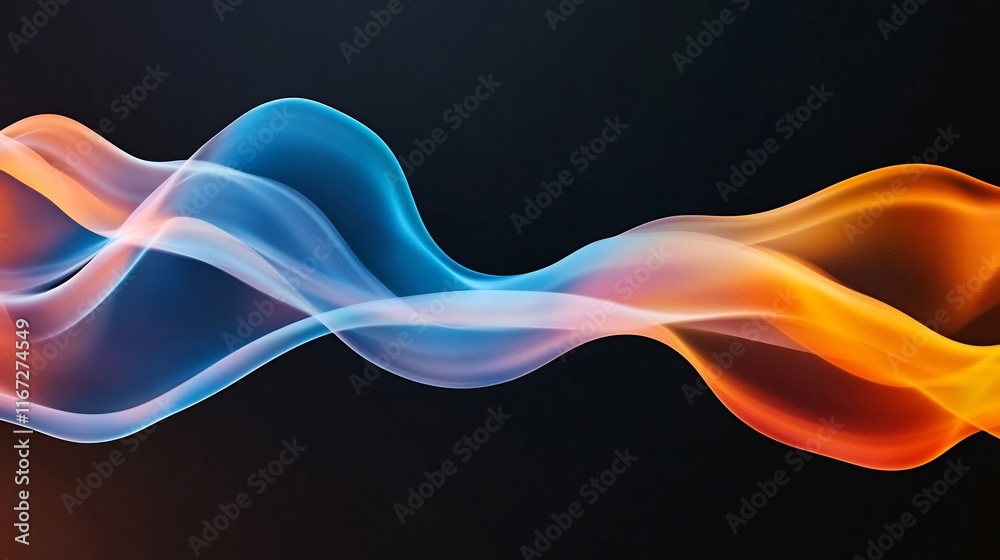 Obraz premium Smooth Flowing Abstract Forms with Vibrant Light Reflections and Dimensional Depth