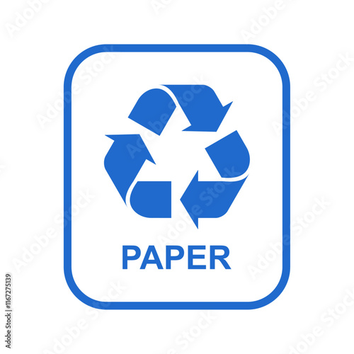 Recycle symbol for paper waste