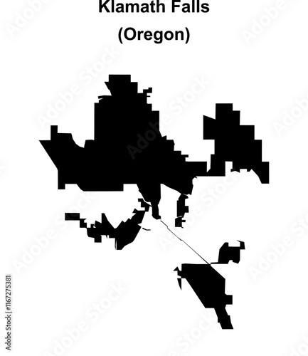 Klamath Falls (Oregon) blank outline map