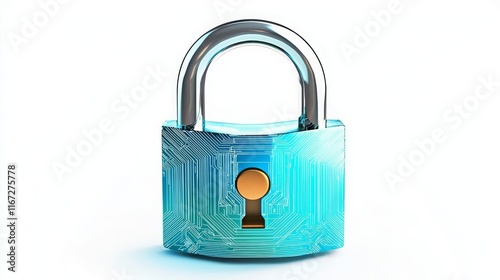 Change Your Password Day A futuristic padlock symbolizing digital security and protection. photo