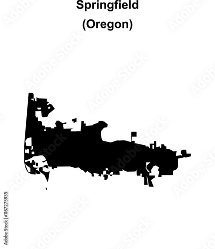 Springfield (Oregon) blank outline map