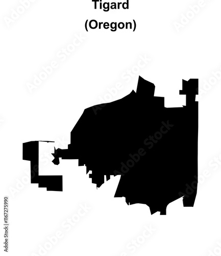 Tigard (Oregon) blank outline map