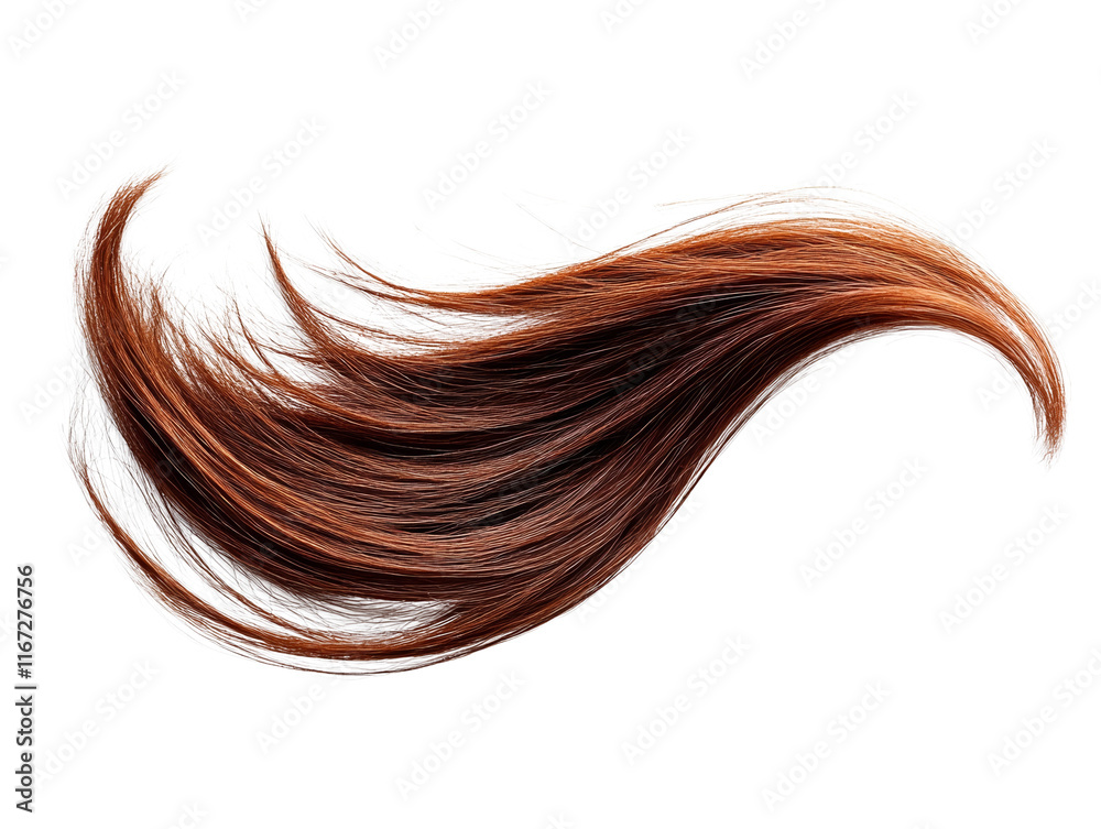 Naklejka premium Auburn Hair Strand, Swirling Lock of Reddish-Brown Hair