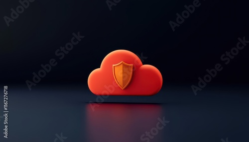 cloud storage concept. Secure recovery process in cloud systems, vibrant shield icons and animated file restoration visuals, 3D illustration photo