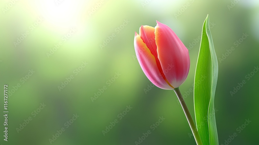 A close-up of a pink tulip with a soft background.