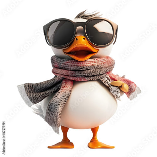 Cute Duckling in Sunglasses   Scarf   Winter Fashion  Adorable Bird
