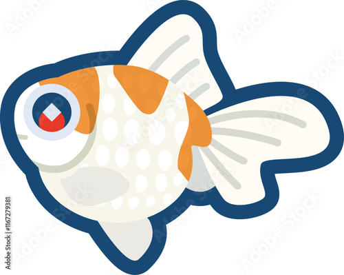 かわいい金魚（パールスケール）のイラスト