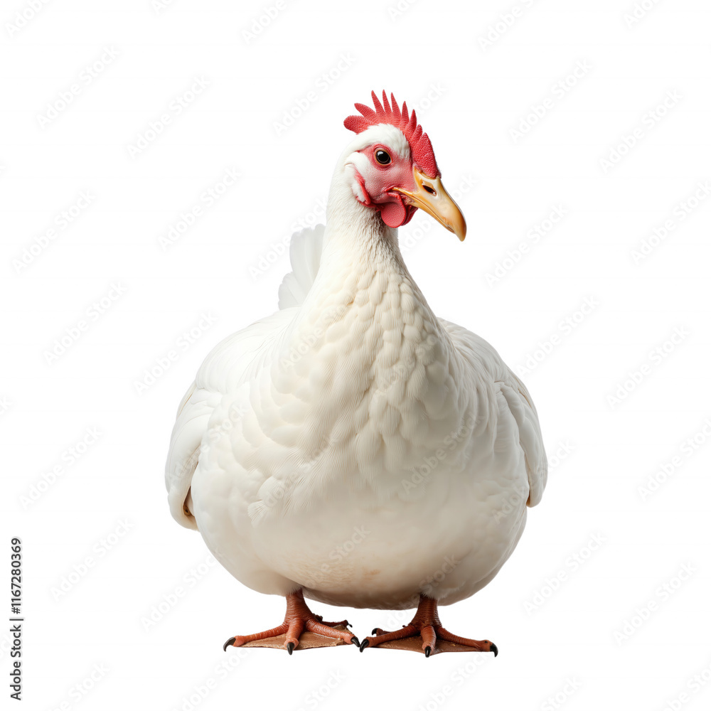 Fototapeta premium White Chicken Standing Confidently