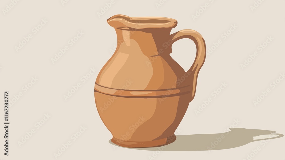 Clay Pitcher Jug Vector Isolated Illustration Clay Pitcher Jug Vector Isolated Illustration