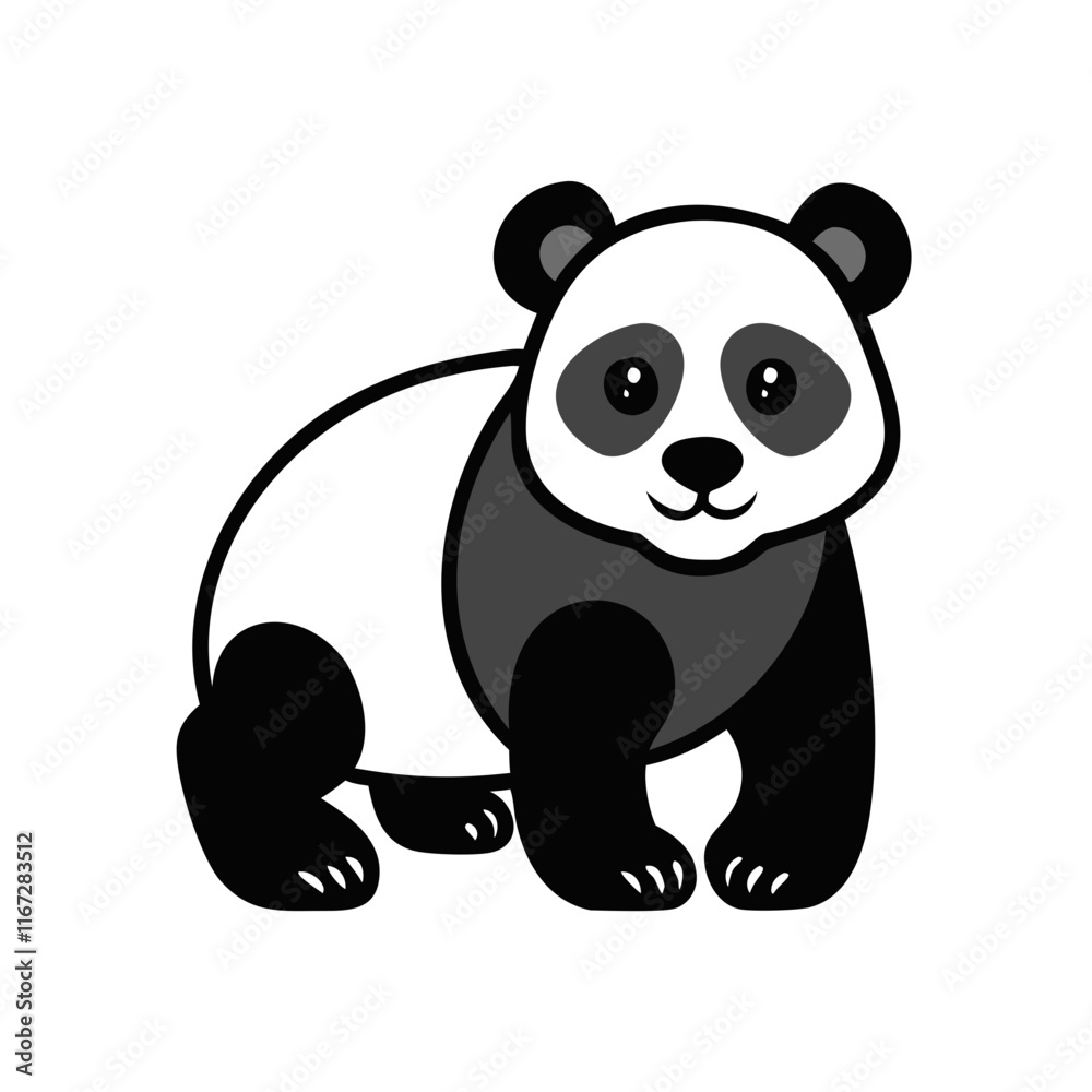 Naklejka premium panda bear cartoon