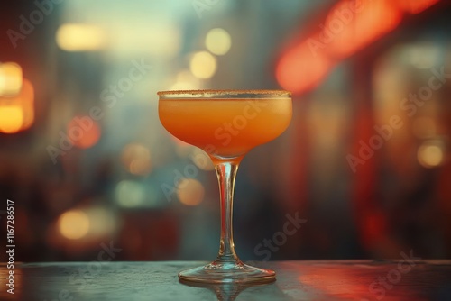 vintage cocktail glass held by elegant female hand in soft natural light retro style 1950s photography photo