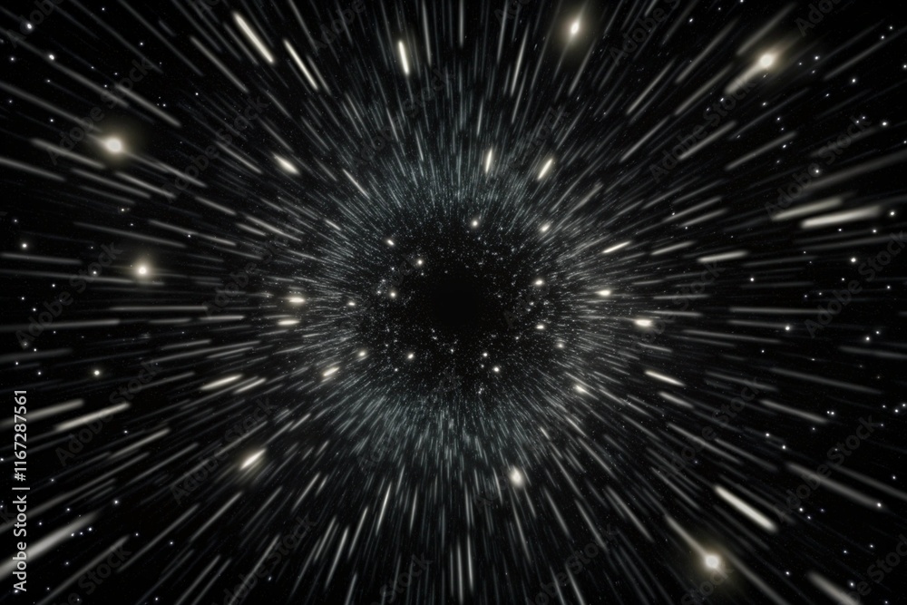 Fototapeta premium 3D Hyperspace Background with Warp Tunnel Effect