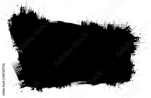 black ink brushed banner painting artistic abstract background