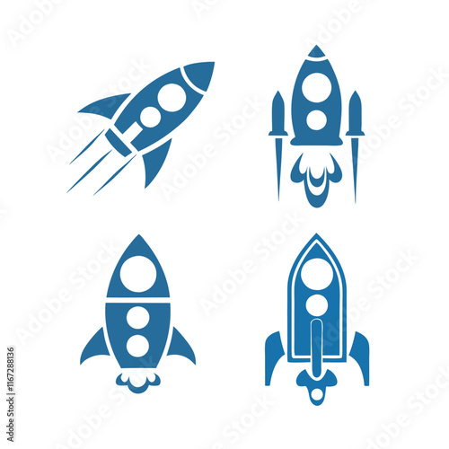 Rocket Icon Bundle Vector Designs.