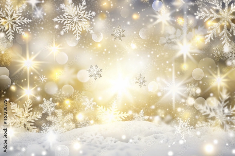Winter Wonderland Background with Snowflakes and Stars Winter Wonderland Background with Snowflakes and Stars