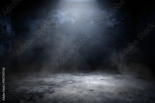 3D Render of a Grunge Room Interior with a Foggy Atmosphere