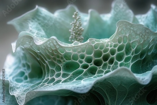 closeup view of a hibiscus leaf with intricate serrated edges deep green veins intertwining like a delicate web capturing the essence of botanical beauty and generative ai exploration photo