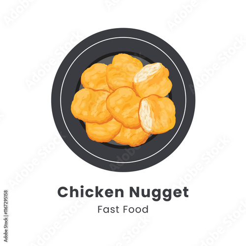 Hand drawn vector illustration of Chicken Nugget