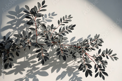 Wallpaper Mural tree branch casting a shadow on a textured wall Torontodigital.ca