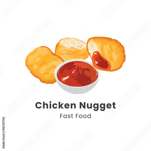 Hand drawn vector illustration of Chicken Nugget