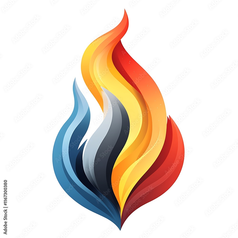 Dynamic flame illustration creative design graphic art studio close-up Dynamic flame illustration creative design graphic art studio close-up