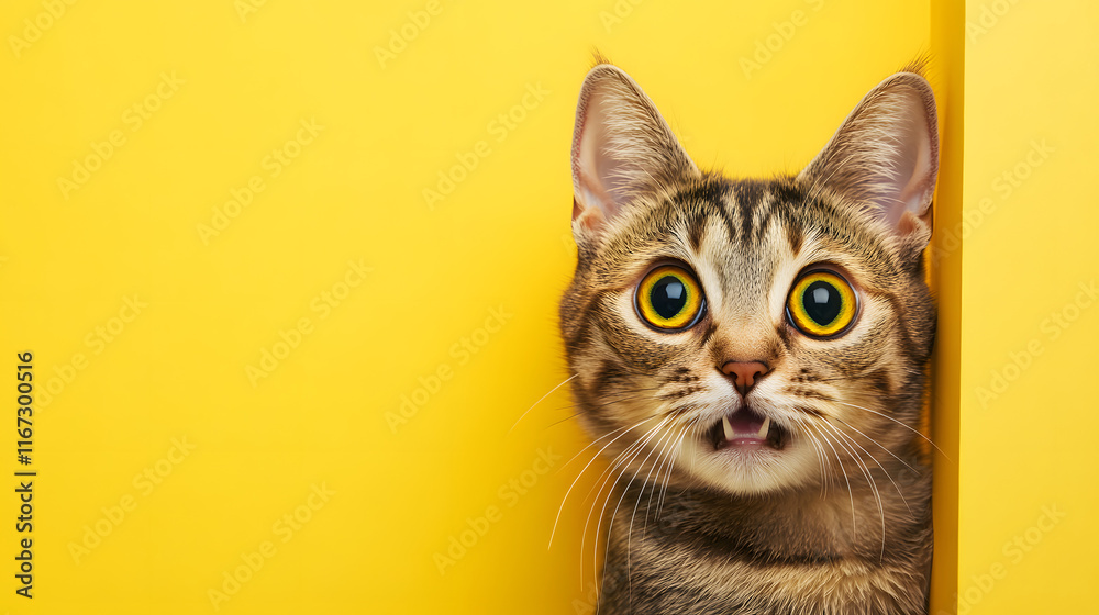 Crazy cat with copy space Crazy cat with copy space
