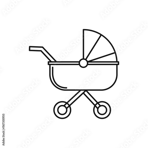 Baby stroller outline icon symbol design vector