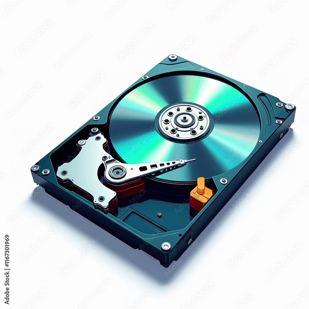 An open Hard Disk Drive (HDD) showing spinning disks, emphasizing storage capacity An open Hard Disk Drive (HDD) showing spinning disks, emphasizing storage capacity