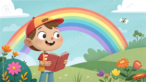 Cartoon baby education backgroun