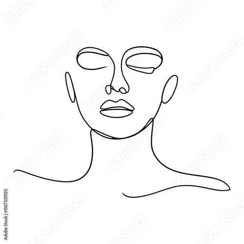 Minimalist Line Art Portrait of a Woman