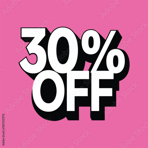 30% OFF Sale Promotional Graphic Pink Background