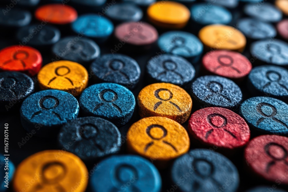 colorful segmented circles display diverse human icons representing market segmentation and target audience analysis in a visually engaging and informative manner colorful segmented circles display diverse human icons representing market segmentation and target audience analysis in a visually engaging and informative manner