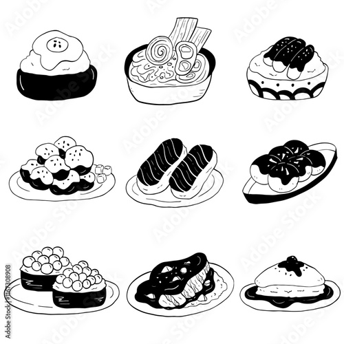 Japanese Food Doodle Set