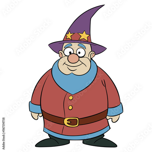 Wizard Cartoon Character Design Mascot Vector Illustration