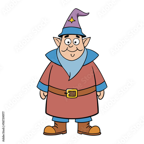 Wizard Cartoon Character Design Mascot Vector Illustration
