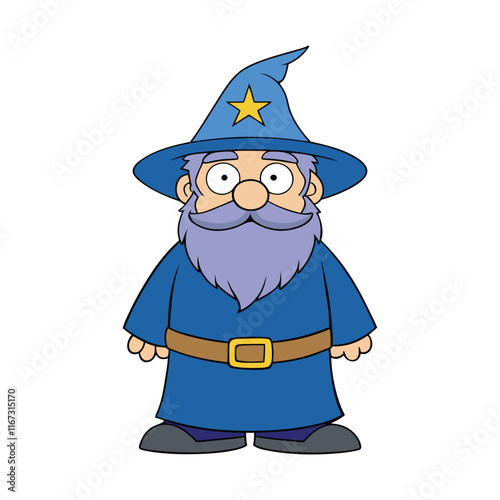 Wizard Cartoon Character Design Mascot Vector Illustration