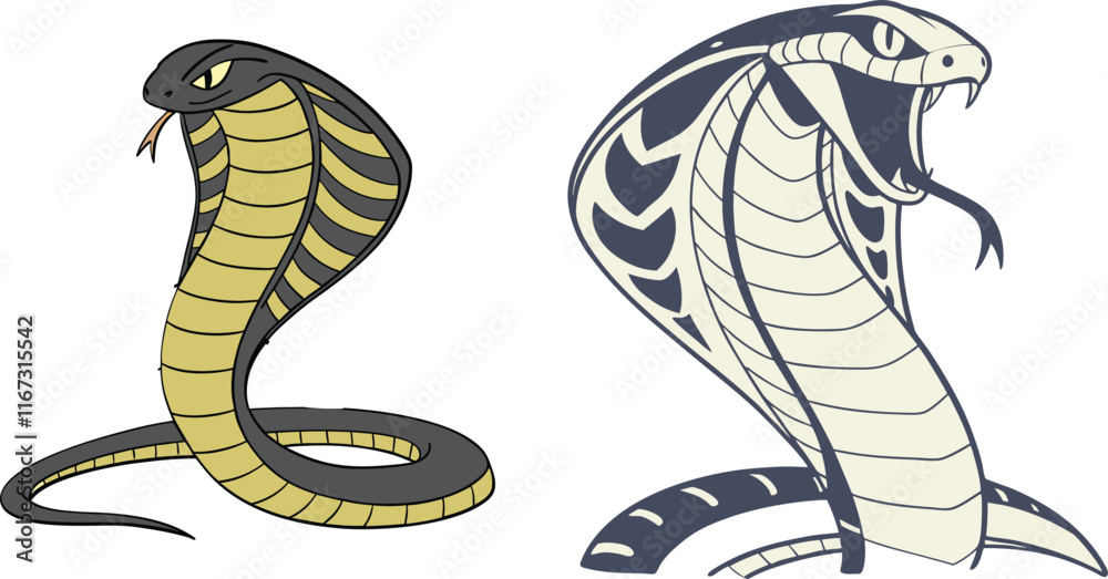 Fototapeta premium Cobra bundle design art and illustrator eps