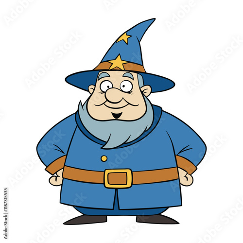 Wizard Cartoon Character Design Mascot Vector Illustration
