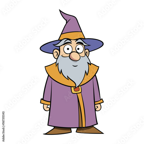 Wizard Cartoon Character Design Mascot Vector Illustration