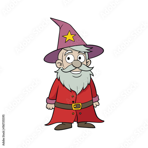 Wizard Cartoon Character Design Mascot Vector Illustration
