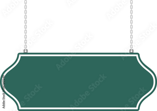 Illustration of a hanging sign board with blank copy space. Empty sign board for your design. 