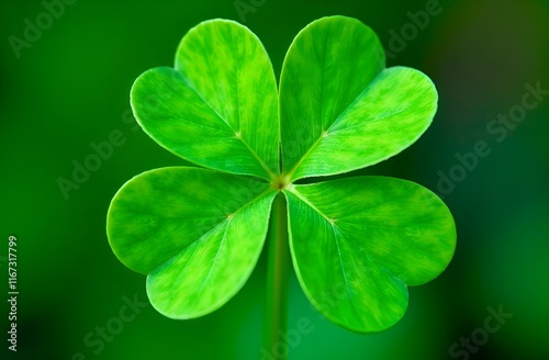 Green clover with four petals