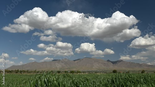 Time lapse of landscape  . cloud movement  . passage of time