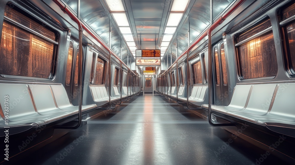 Obraz premium Futuristic Subway Car Interior: A Glimpse into Tomorrow's Transportation