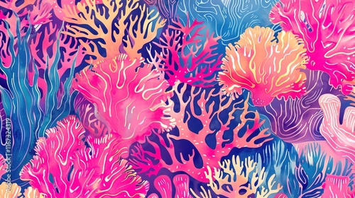 Wallpaper Mural coral seamless pattern wallpaper Torontodigital.ca