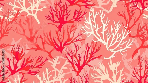 Wallpaper Mural coral seamless pattern wallpaper Torontodigital.ca
